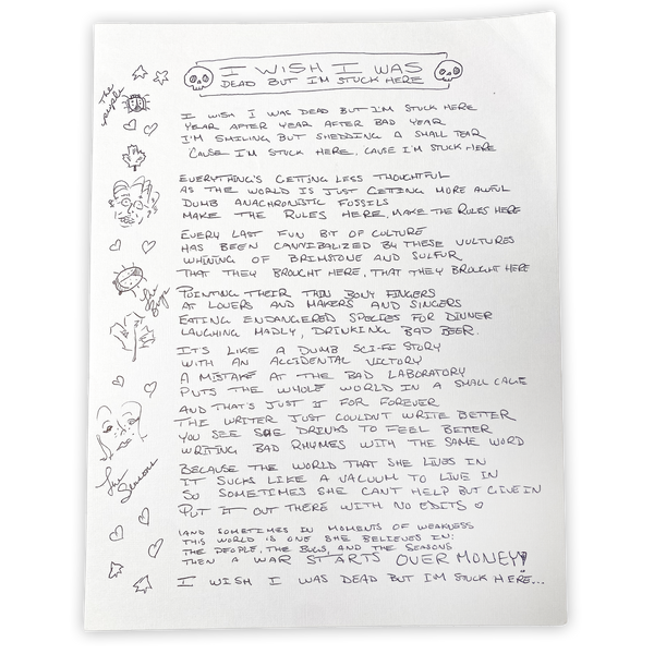 Three Eighty eight - Original Handwritten Lyrics