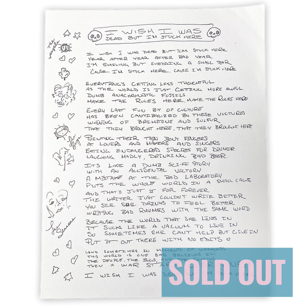 Three Eighty eight - Original Handwritten Lyrics